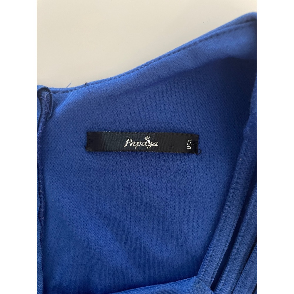 Papaya Royal Blue Mini Dress Side Cutout Strappy Sleeveless Size Medium - Picture 4 of 9